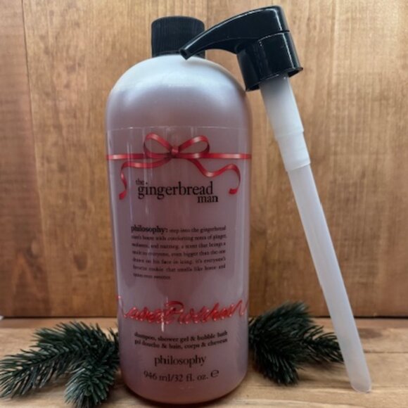 Philosophy 32 oz  Gingerbread Man - Shampoo, Shower Gel, Bubble Bath - Picture 2 of 4
